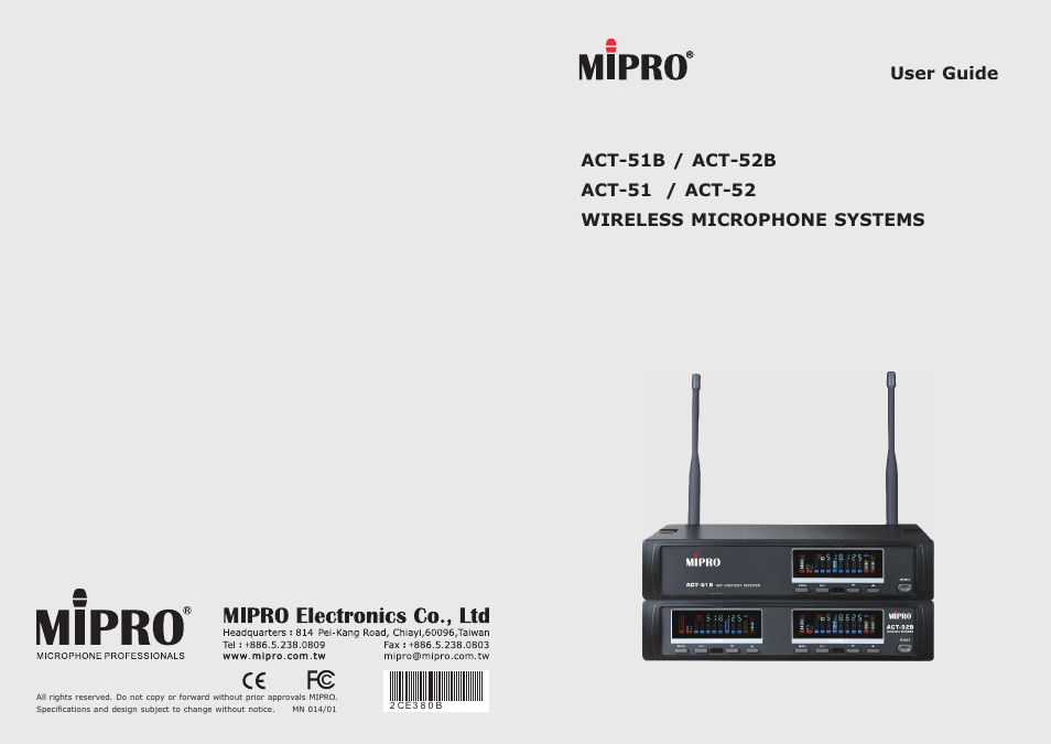 MIPRO ACT-51 Single-Channel Diversity Receiver User Manual | 11 pages