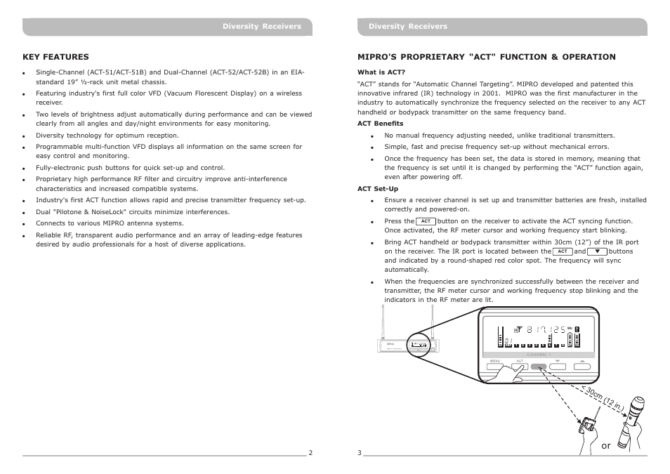頁面 4 | MIPRO ACT-51 Single-Channel Diversity Receiver User Manual | Page 4 / 11