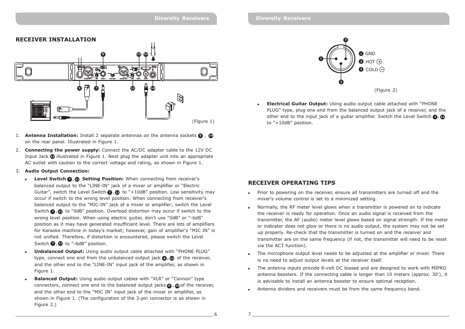 頁面 6 | MIPRO ACT-51 Single-Channel Diversity Receiver User Manual | Page 6 / 11