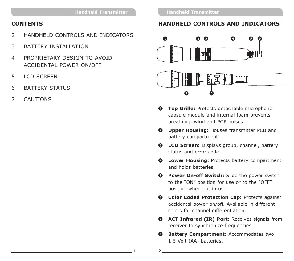 頁面 2 | MIPRO ACT-50H Handheld Transmitter User Manual | Page 2 / 5