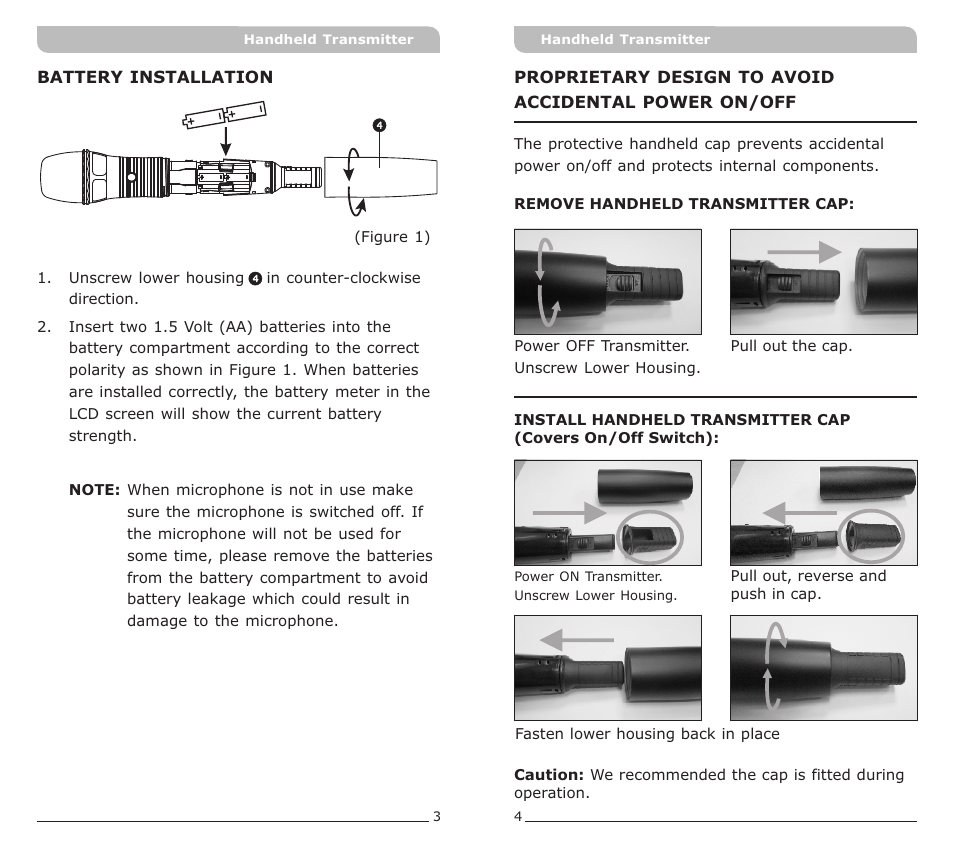 頁面 3 | MIPRO ACT-50H Handheld Transmitter User Manual | Page 3 / 5