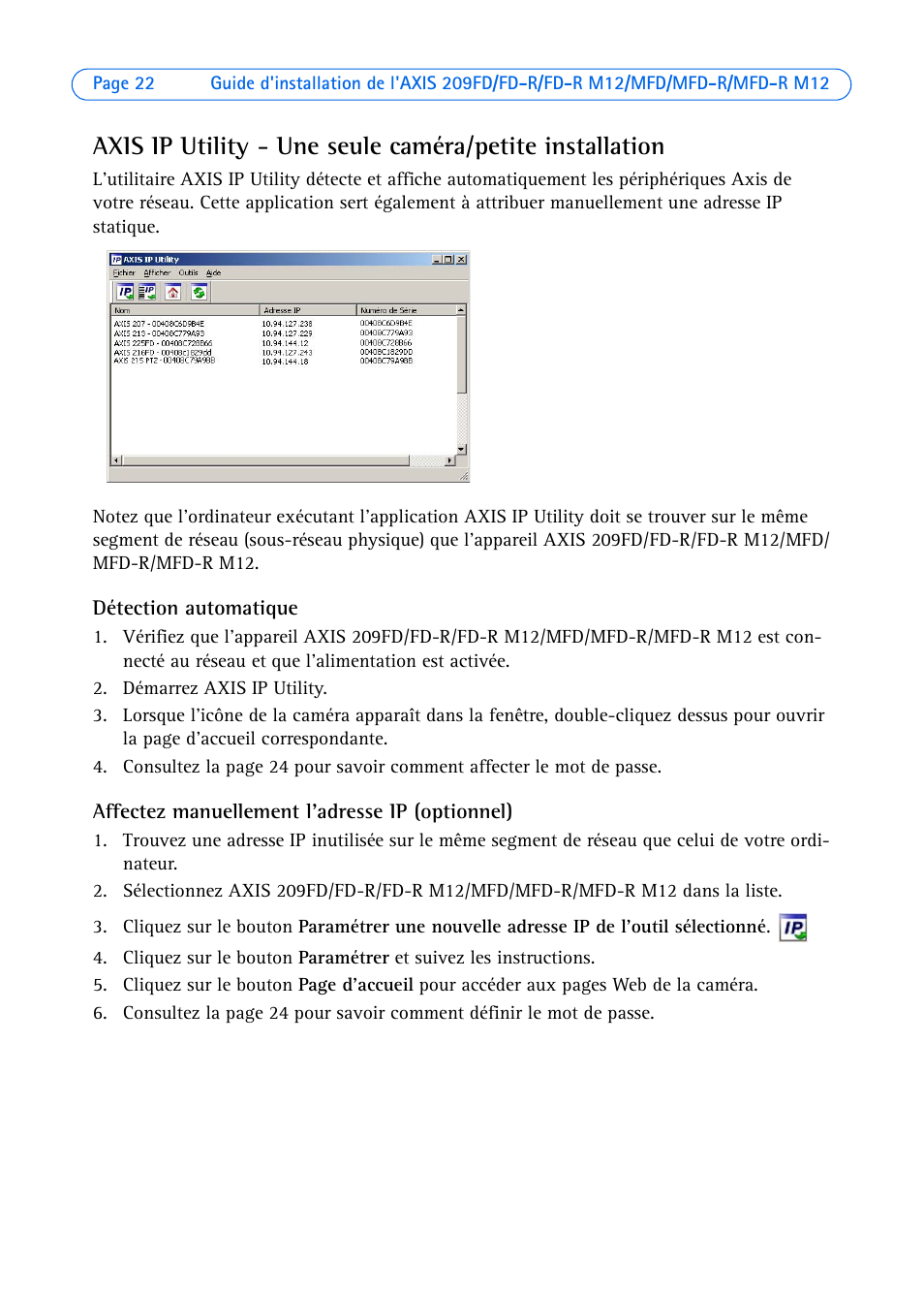 Axis Communications 209 MFD-R M12 User Manual | Page 22 / 73