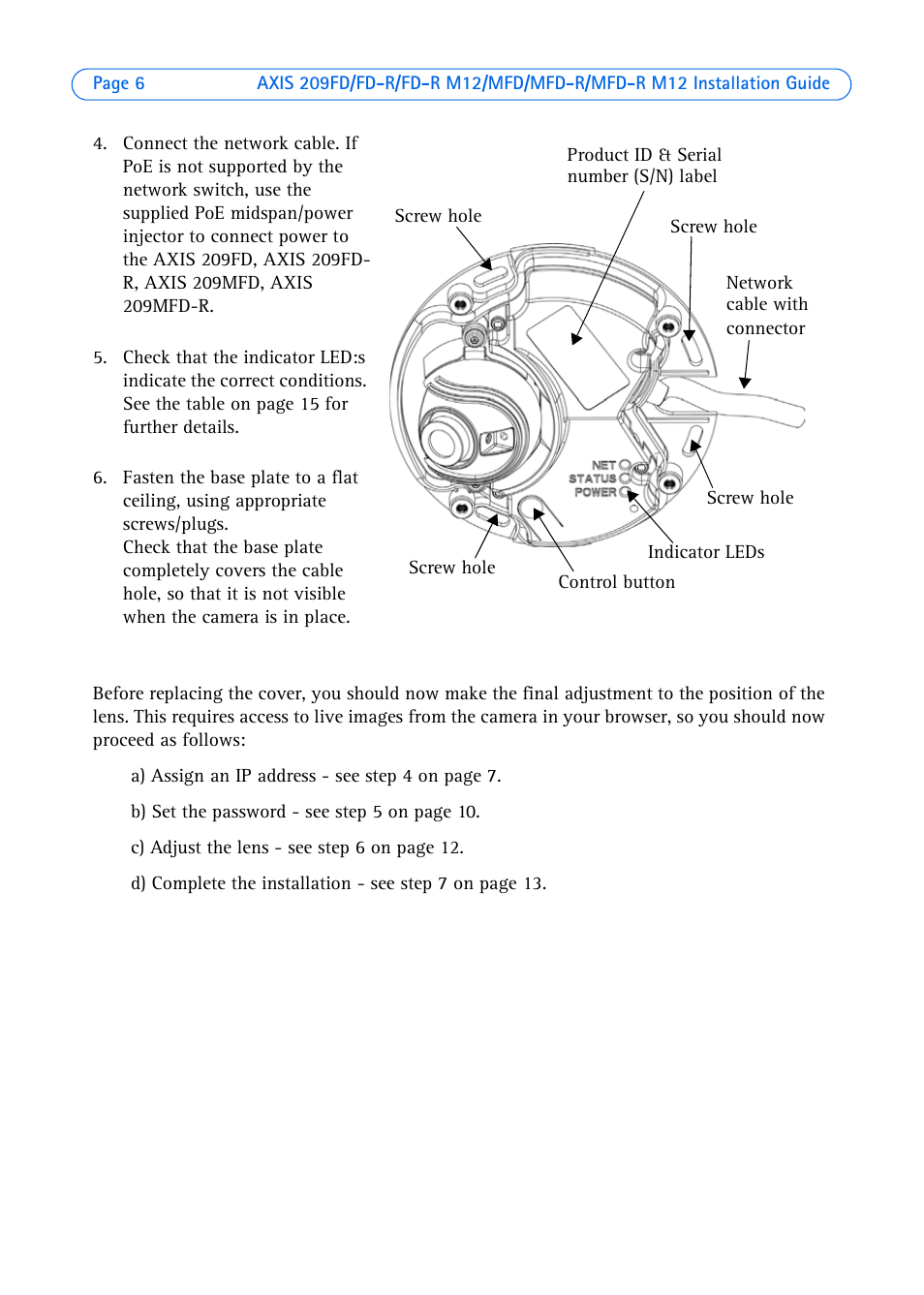 Axis Communications 209 MFD-R M12 User Manual | Page 6 / 73