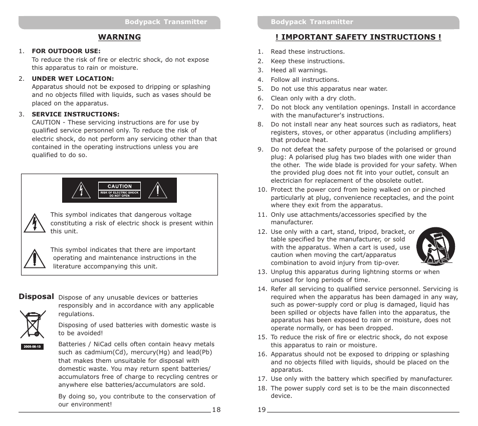 頁面 11 | MIPRO ACT-52T Bodypack Transmitter User Manual | Page 11 / 11