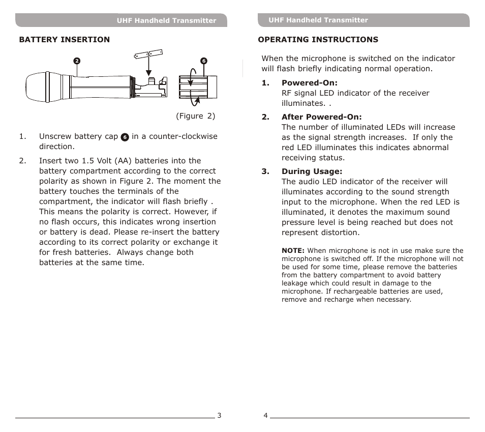 頁面 3 | MIPRO MT-801a Bodypack Transmitter User Manual | Page 3 / 7