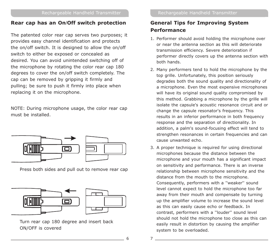 頁面 5 | MIPRO ACT-30HC Rechargeable Handheld Transmitter User Manual | Page 5 / 7