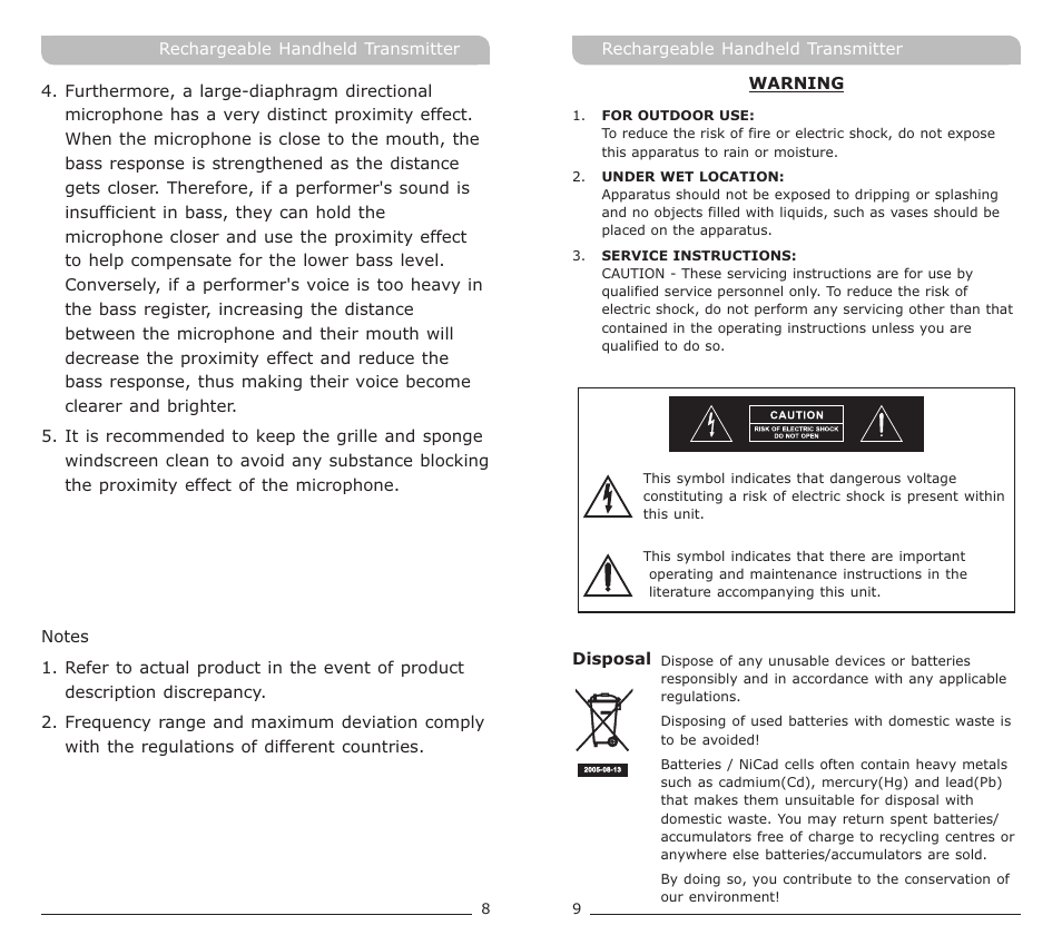 頁面 6 | MIPRO ACT-30HC Rechargeable Handheld Transmitter User Manual | Page 6 / 7