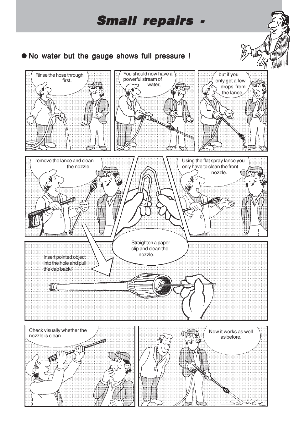 The nozzle is blocked, Small repairs | NaceCare Solutions K1120T User Manual | Page 20 / 39