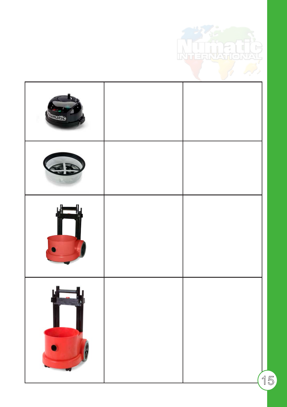 Provac series spare parts | NaceCare Solutions PVR390 User Manual | Page 15 / 16