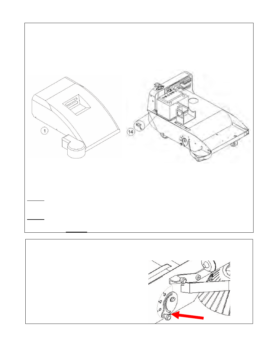 Unpacking and setup of the machine (cont’d), Main and side broom adjustments | NaceCare Solutions ST40BT User Manual | Page 3 / 6