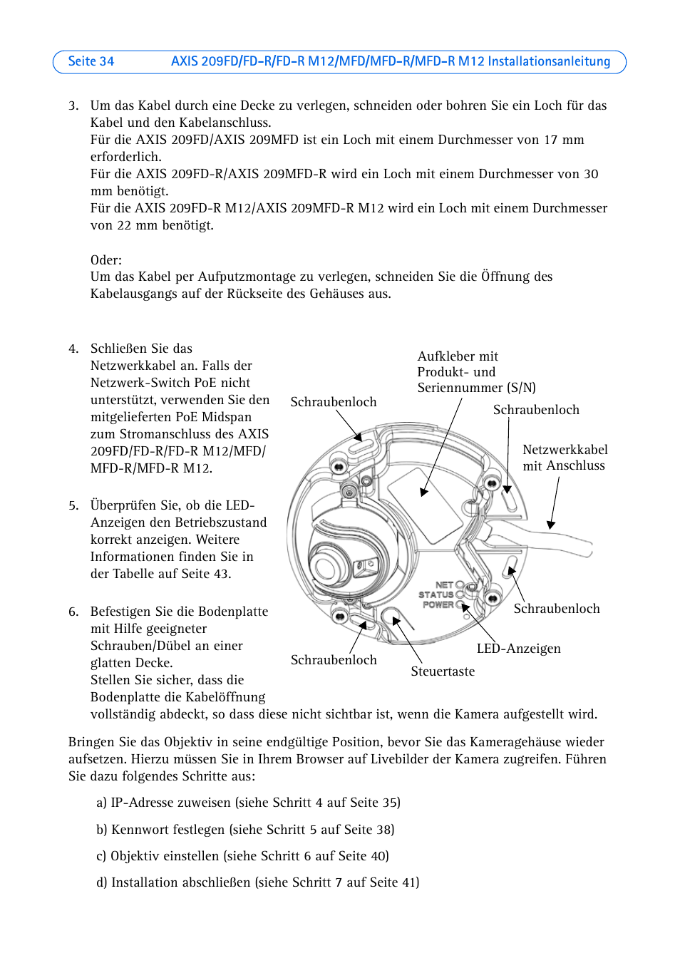 Axis Communications 209MFD User Manual | Page 34 / 73