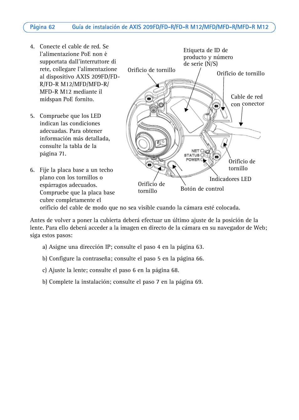Axis Communications 209MFD User Manual | Page 62 / 73