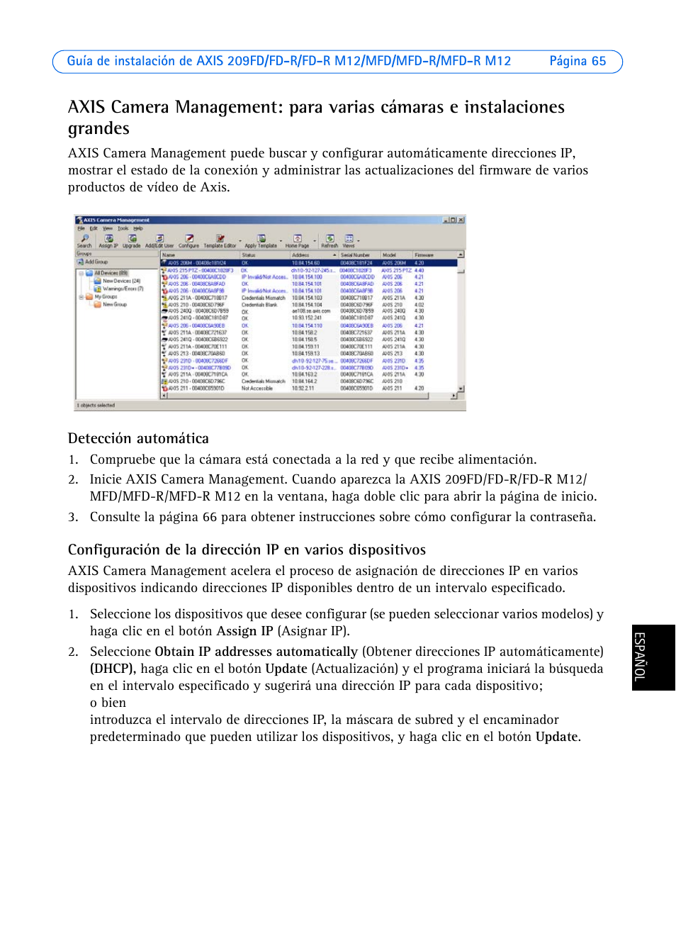 Axis Communications 209MFD User Manual | Page 65 / 73