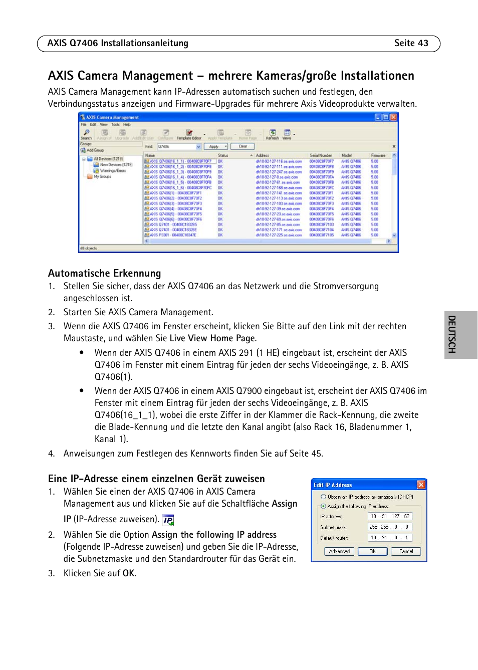 Axis Communications Video Encoder Blade AXIS Q7406 User Manual | Page 43 / 92