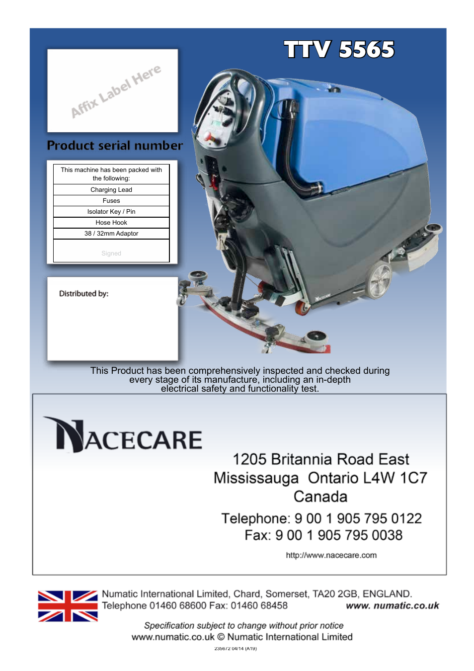 Ttv 5565 | NaceCare Solutions TTV5565 User Manual | Page 28 / 28