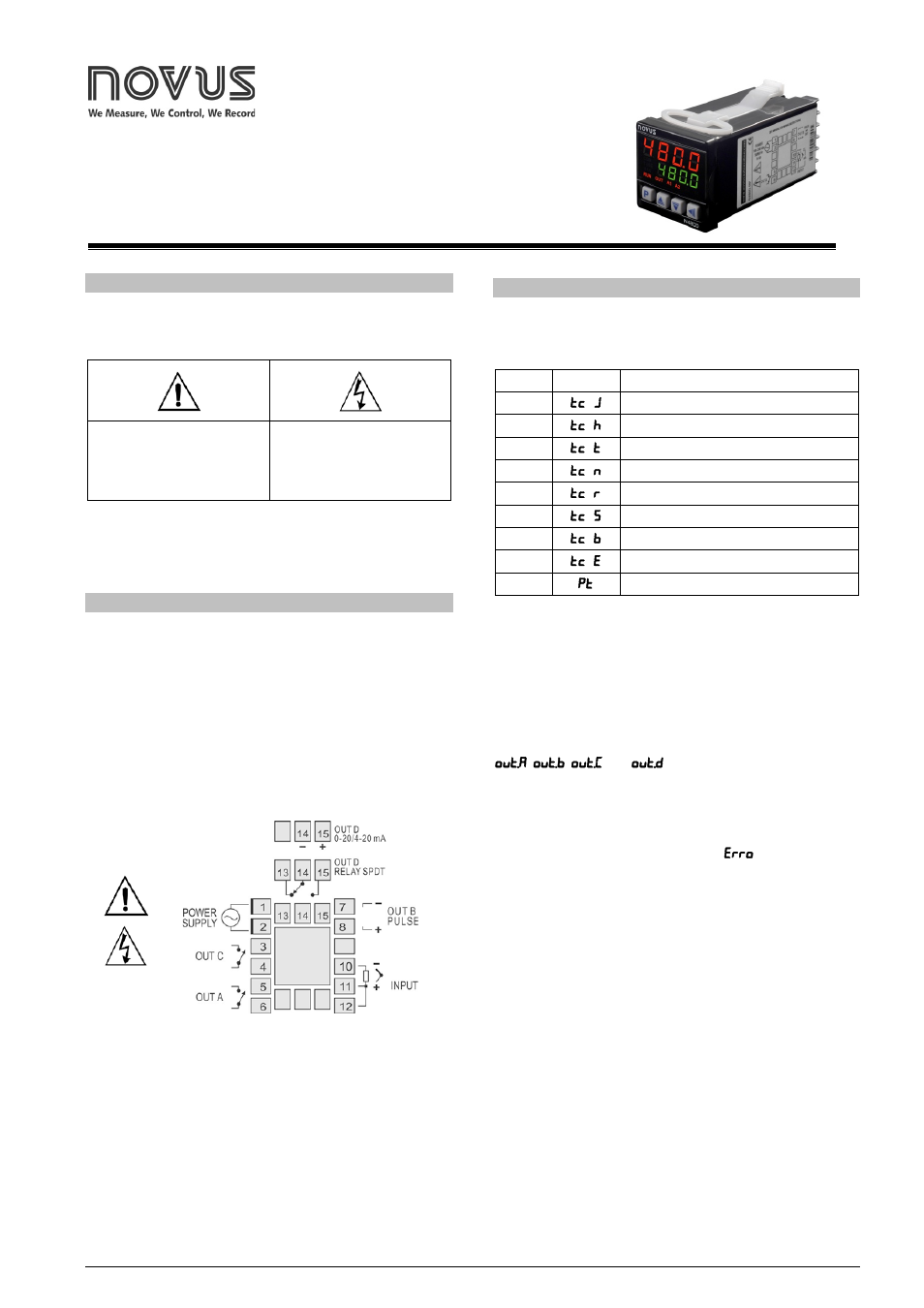 NOVUS N480D User Manual | 6 pages