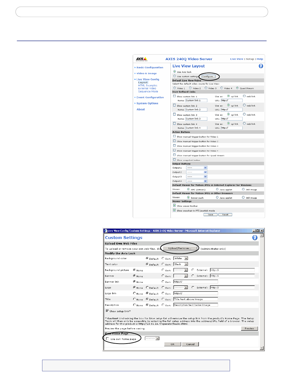 Live view config, Layout | Axis Communications Axis Video Server AXIS 240Q User Manual | Page 19 / 57