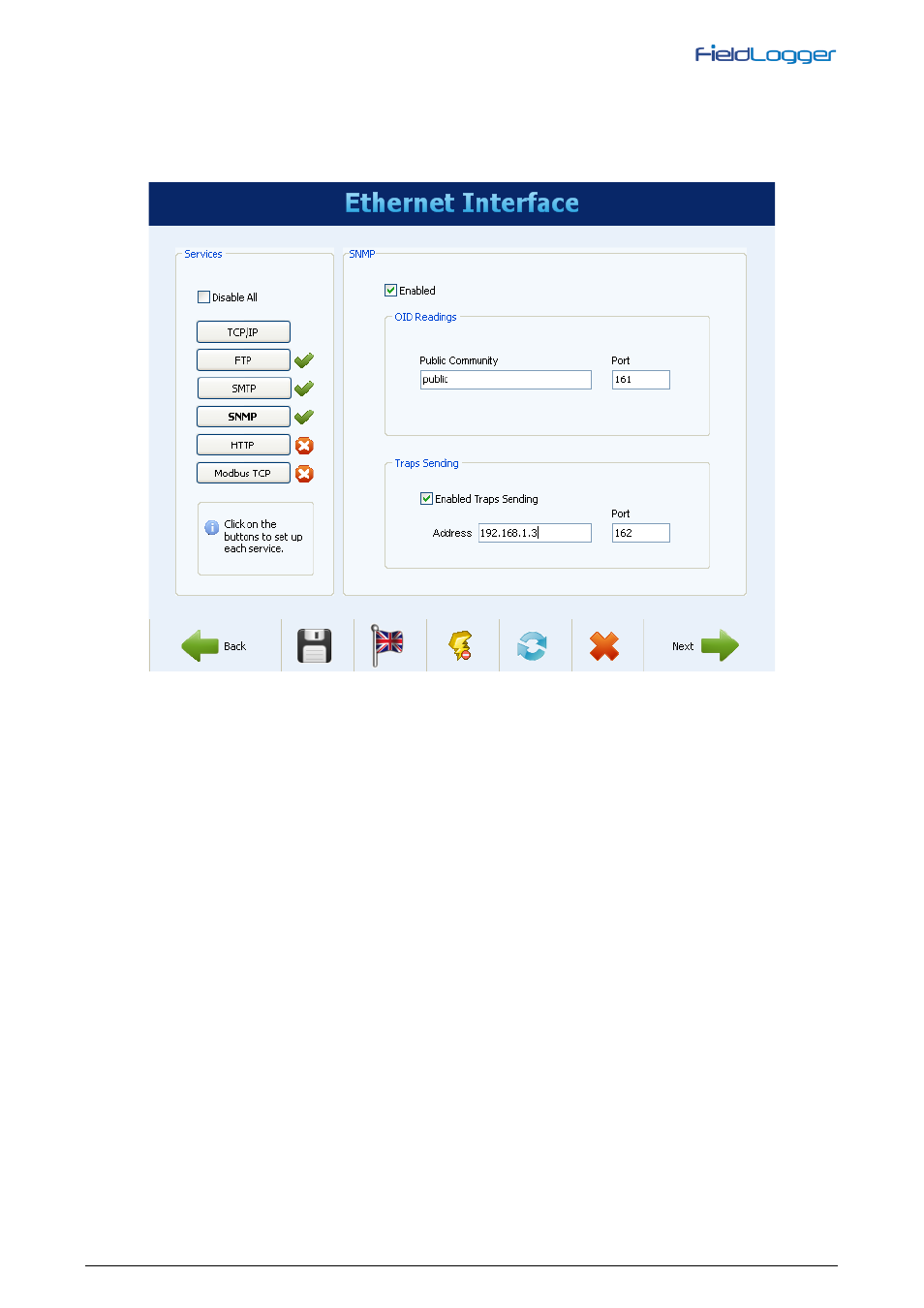 Ethernet interface configuration - snmp | NOVUS V1.5x A User Manual | Page 31 / 103