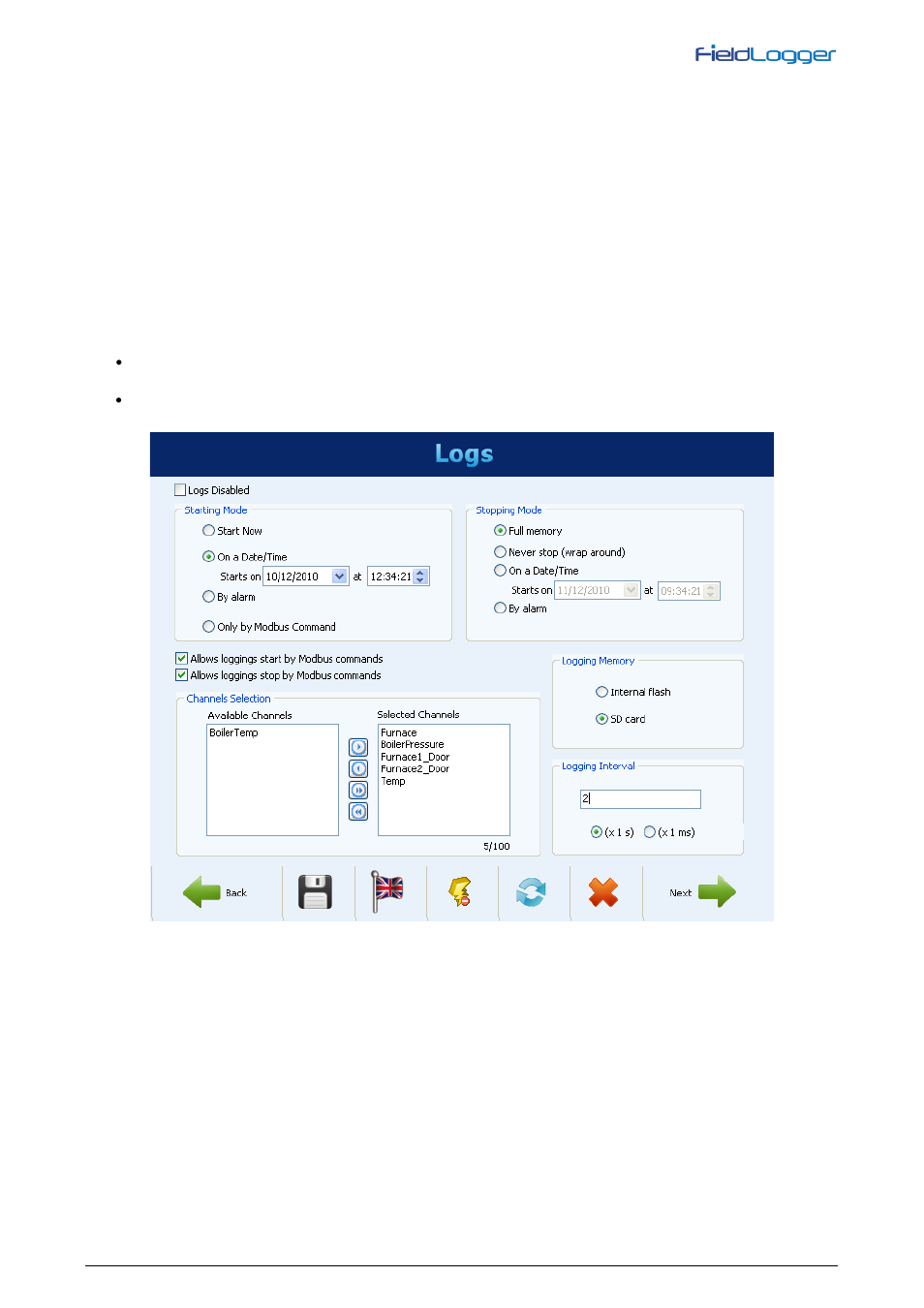 Logs configuration | NOVUS V1.5x A User Manual | Page 48 / 103