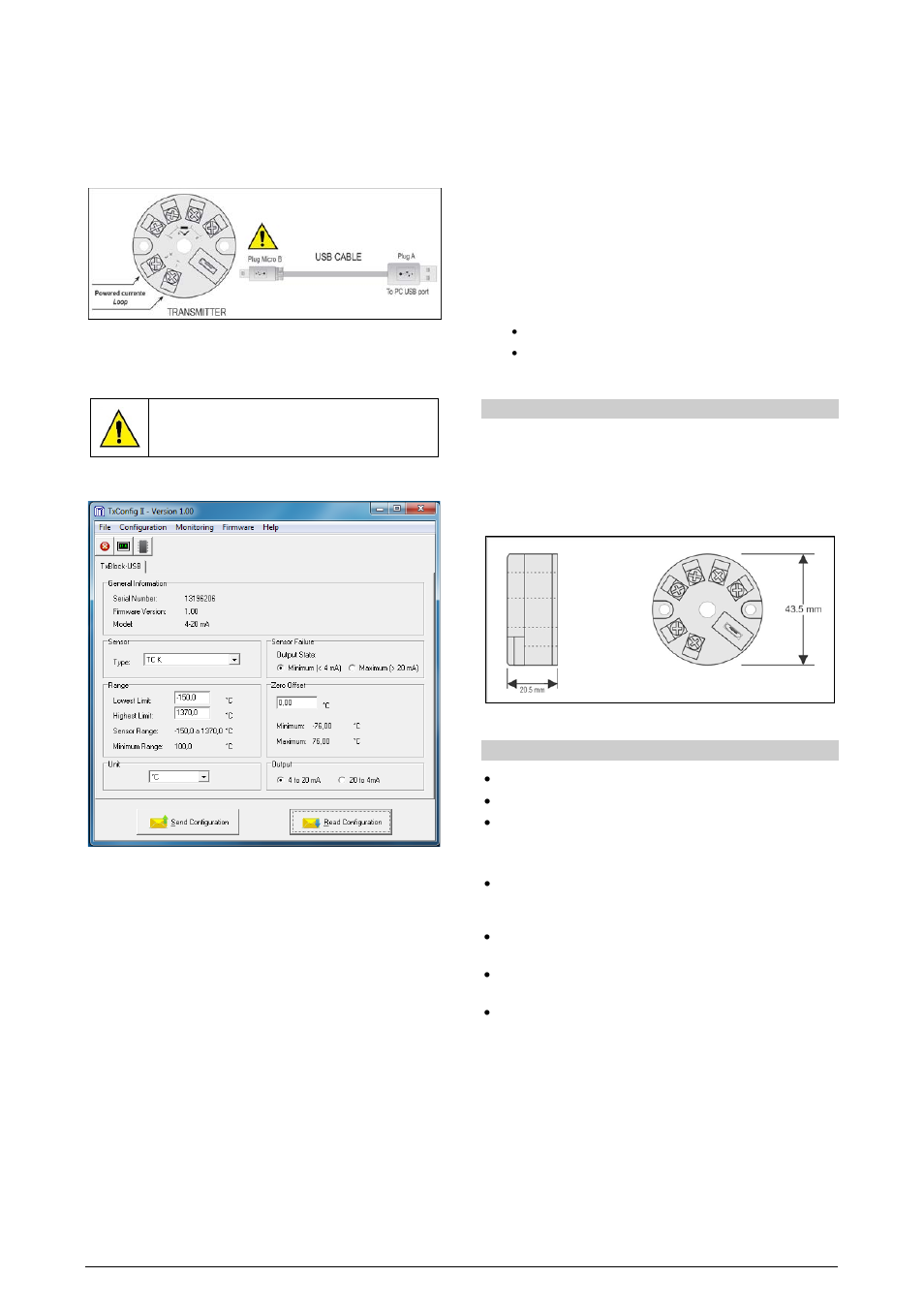 Mechanical installation, Dimensions, Electrical installation | Recommended torque in the terminal: 0.8 nm, Recommendations for installation | NOVUS TxBlock-USB Transmitter User Manual | Page 2 / 4