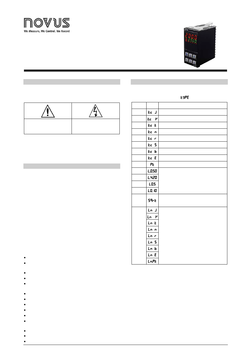 NOVUS Controller N2000 User Manual | 11 pages