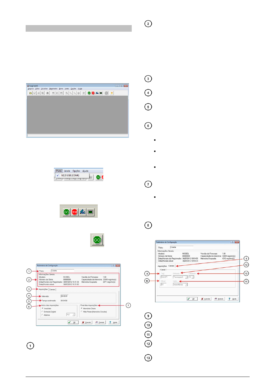 Appendix 1 - software logchart-ii, Installing logchart-ii, Running logchart-ii | Configuring the controller | NOVUS Controller N120 User Manual | Page 11 / 14