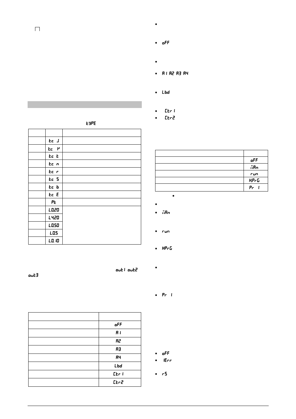 Configuration / features, Input type selection, Outputs | Digital input, Alarms functions | NOVUS Controller N120 User Manual | Page 2 / 14