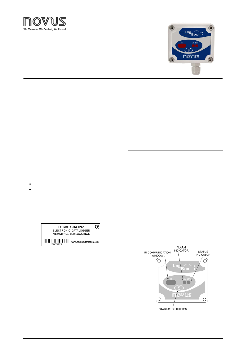 NOVUS LogBox-DA User Manual | 7 pages