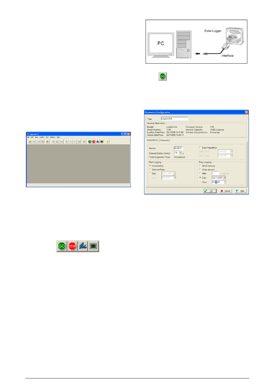 Channel 1 multiplication factor, Logchart-ii, Installing logchart-ii | Running logchart-ii, Optic interface ir-link3, Configuring the logger, General information, Acquisitions | NOVUS LogBox-DA User Manual | Page 2 / 7