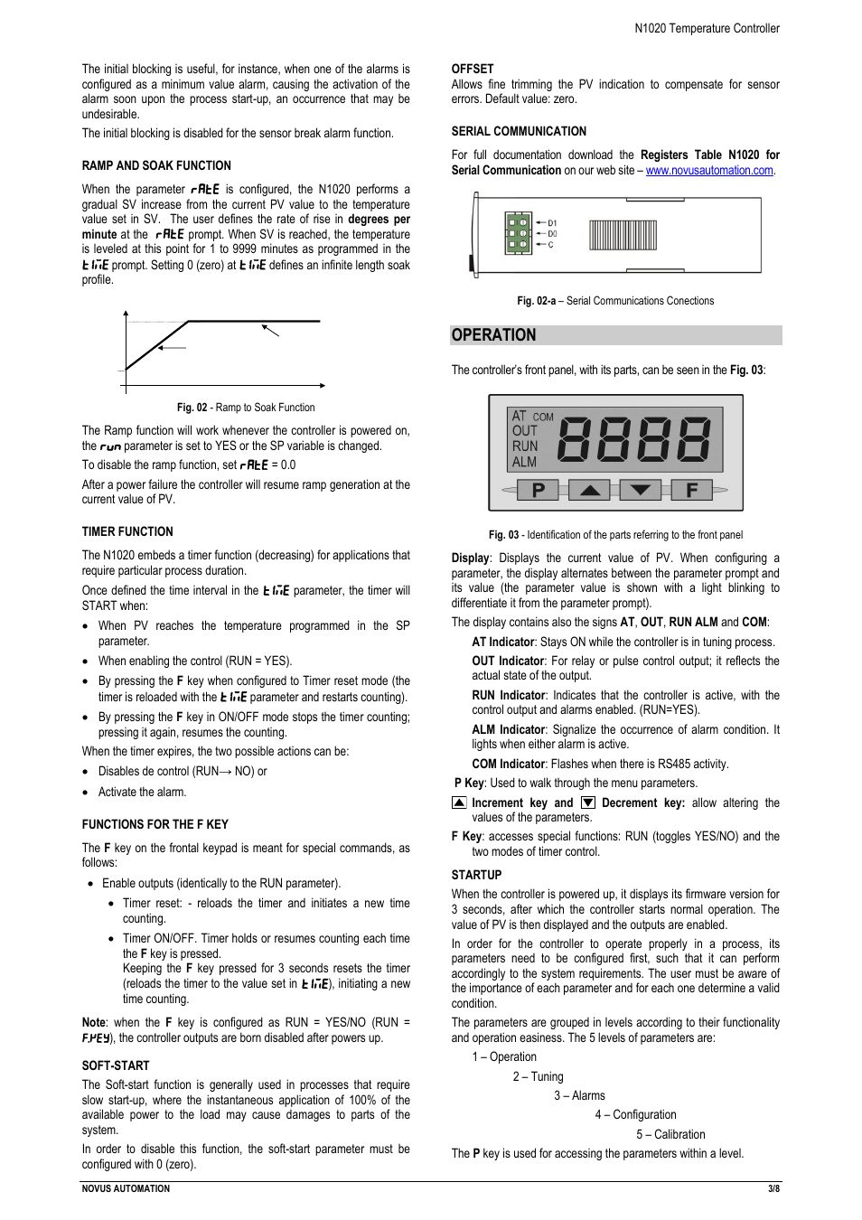 Operation | NOVUS N1020 User Manual | Page 3 / 8