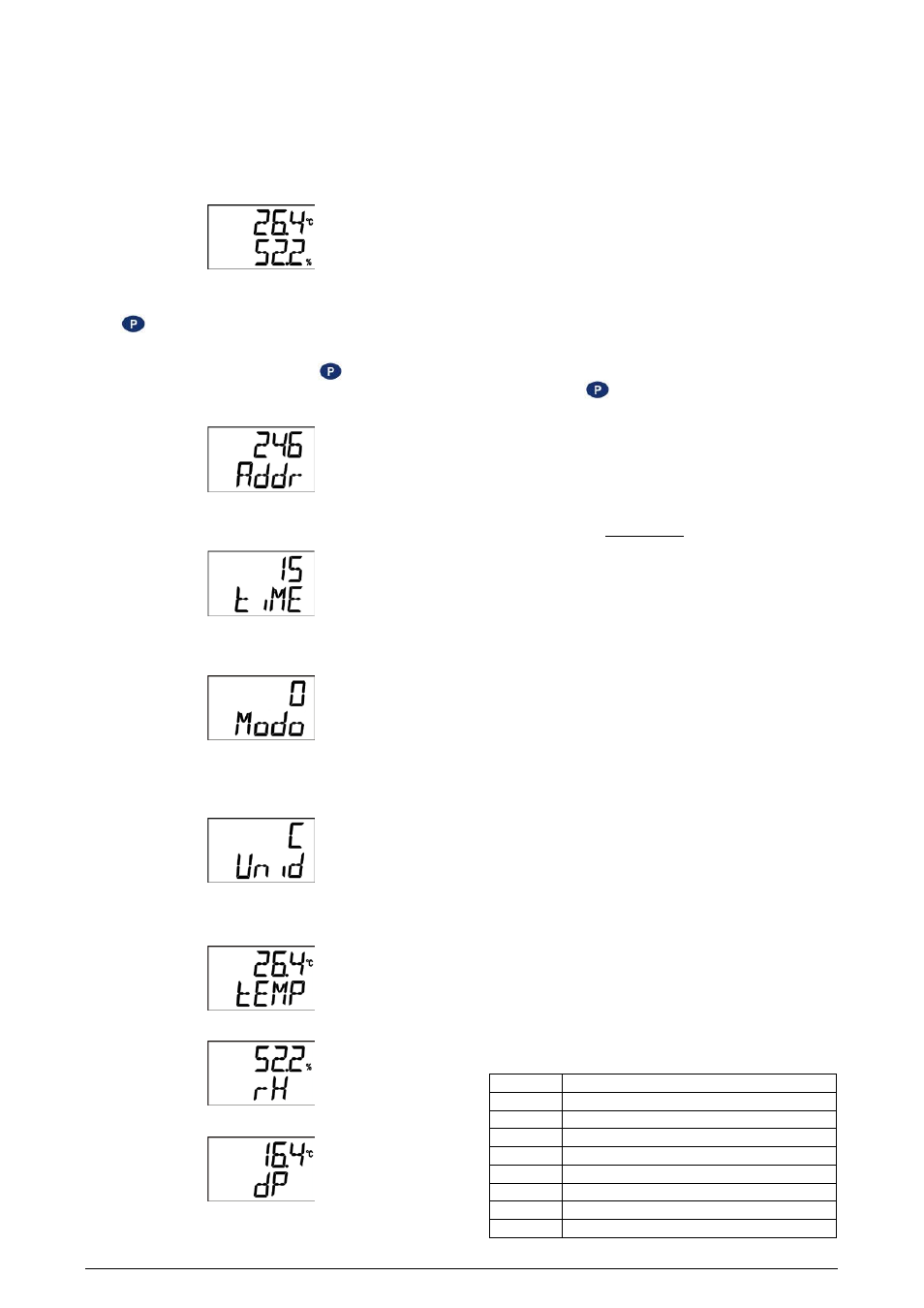 1 rht-air screens, 7 battery life, 8 wireless | 1 modbus commands, 2 description of some registers | NOVUS RHT-Air User Manual | Page 4 / 8