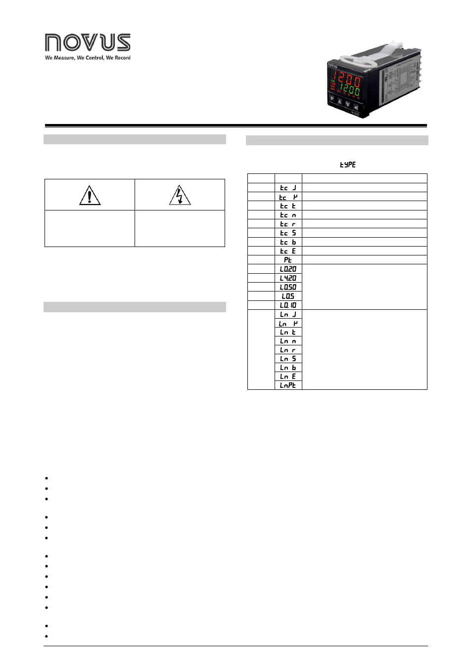 NOVUS Controller N1200 User Manual | 13 pages