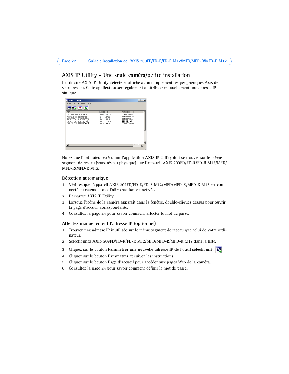 Axis Communications 209MFD-R M12 User Manual | Page 22 / 73