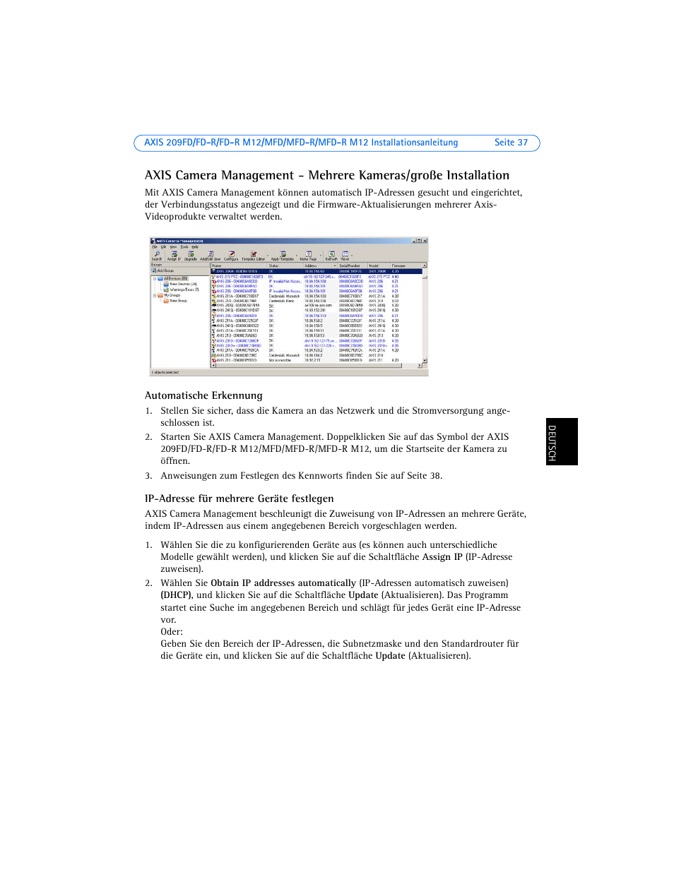 Axis Communications 209MFD-R M12 User Manual | Page 37 / 73