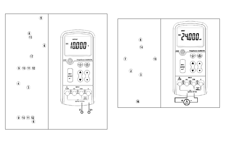 Dc mv and v generation, Dc ma measurement | NOVUS DC80L User Manual | Page 11 / 13