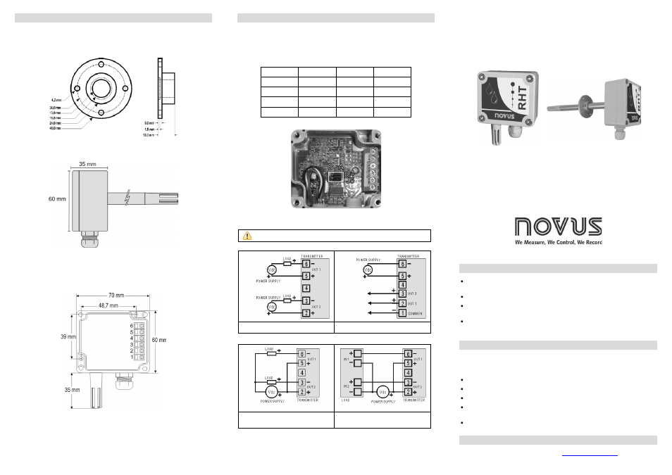 NOVUS RHT - D M User Manual | 2 pages