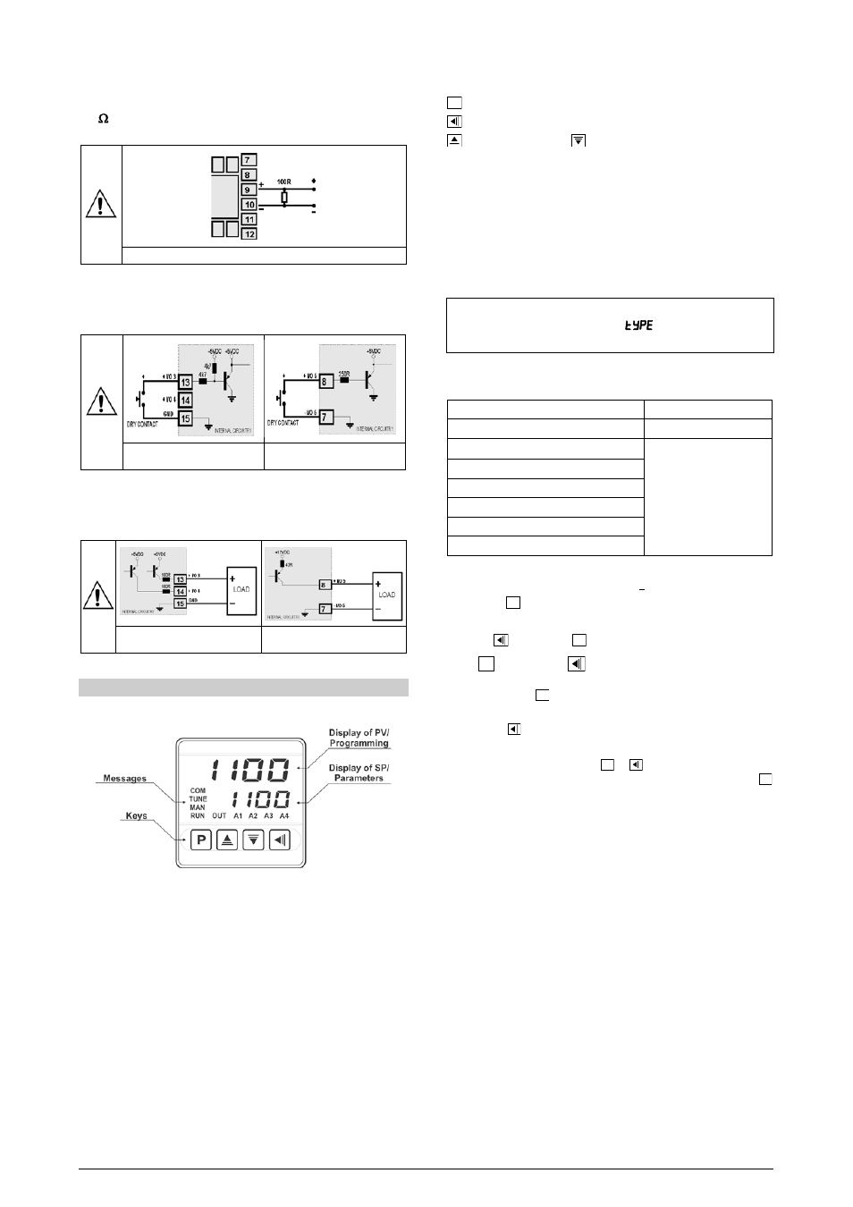 Remote setpoint, Digital input connections, Connection of outputs | Operation | NOVUS Controller N1100 User Manual | Page 5 / 11