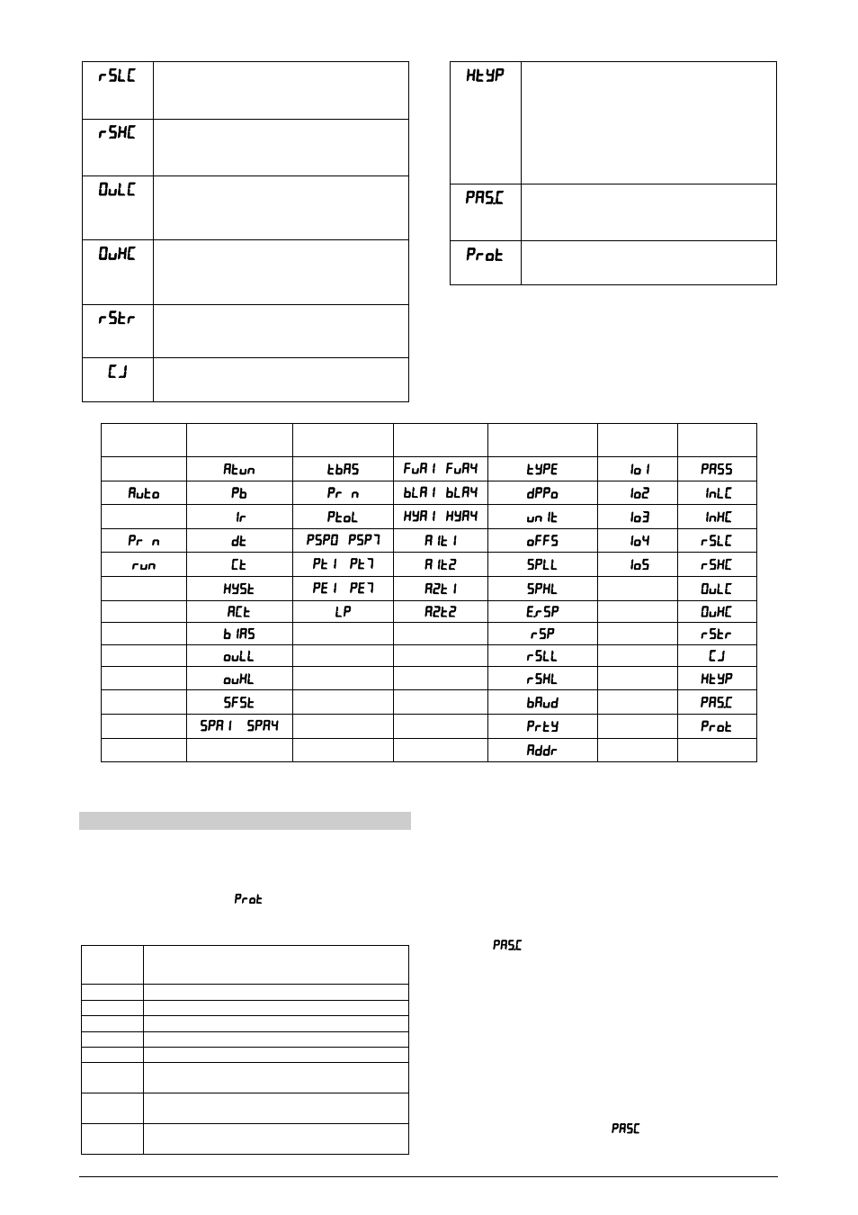 Protection of configuration, Rstr, Ktyp | Prot | NOVUS Controller N1100 User Manual | Page 8 / 11
