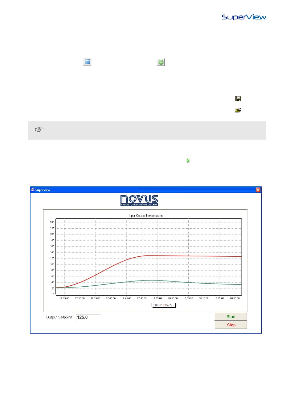 Saving and opening an application, Start supervision | NOVUS superview User Manual | Page 11 / 38