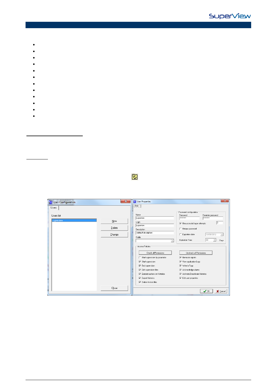 Additional features, Users management | NOVUS superview User Manual | Page 14 / 38