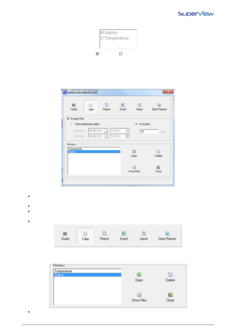 Visualizing, copying and exporting historics | NOVUS superview User Manual | Page 20 / 38