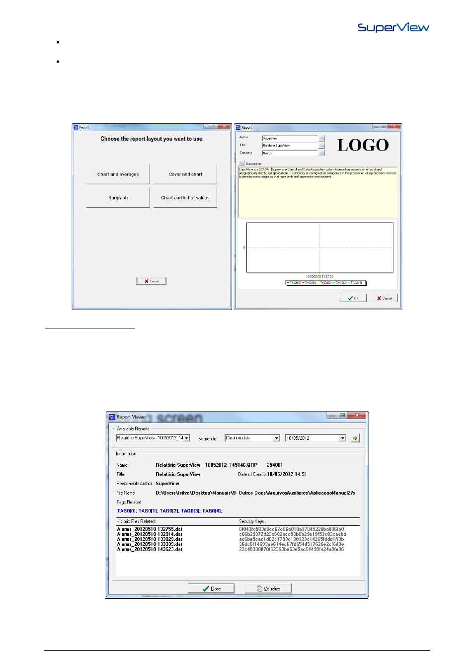 Creating reports, Reports manager | NOVUS superview User Manual | Page 21 / 38