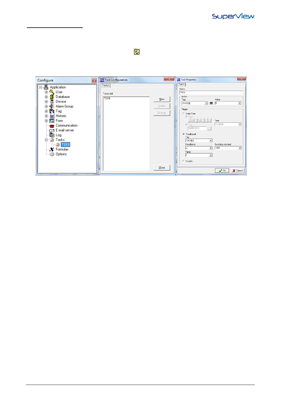 Configuring tasks | NOVUS superview User Manual | Page 26 / 38