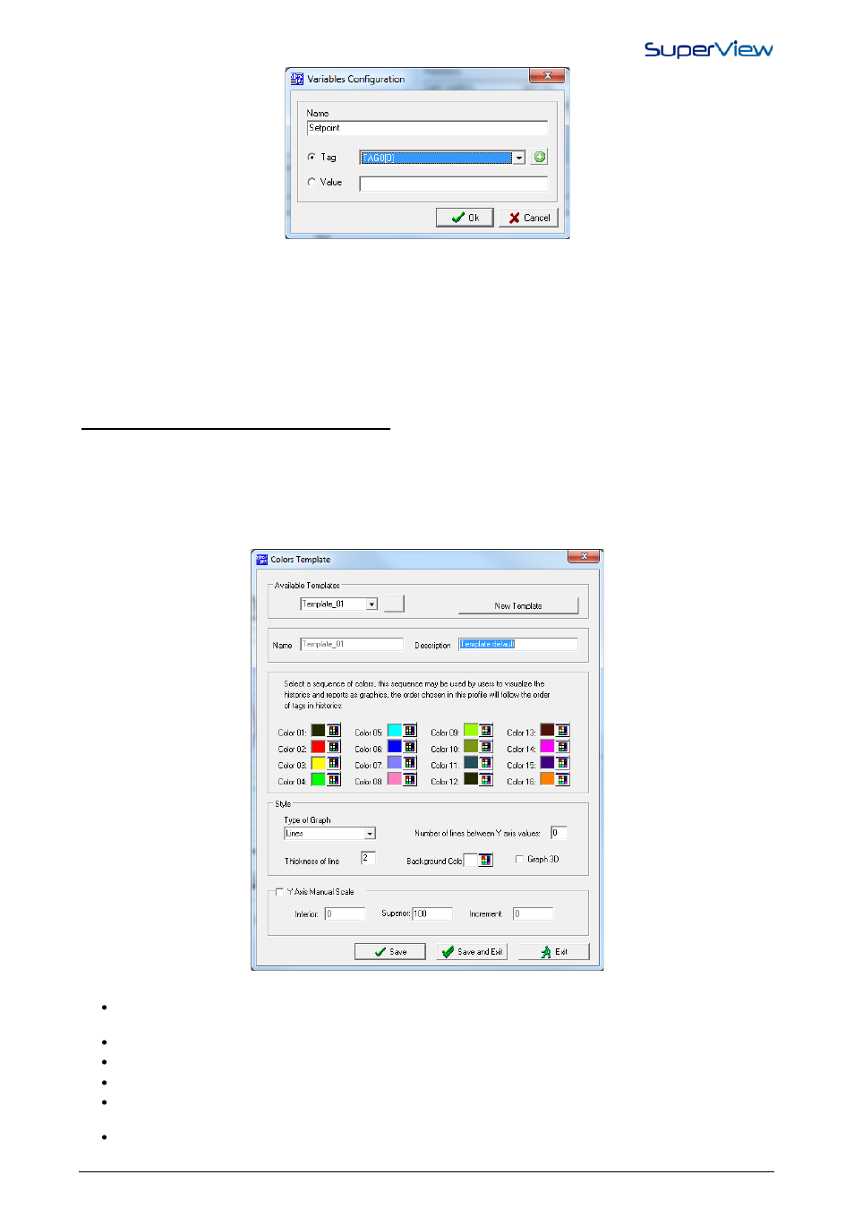 Configuring the color templates | NOVUS superview User Manual | Page 28 / 38