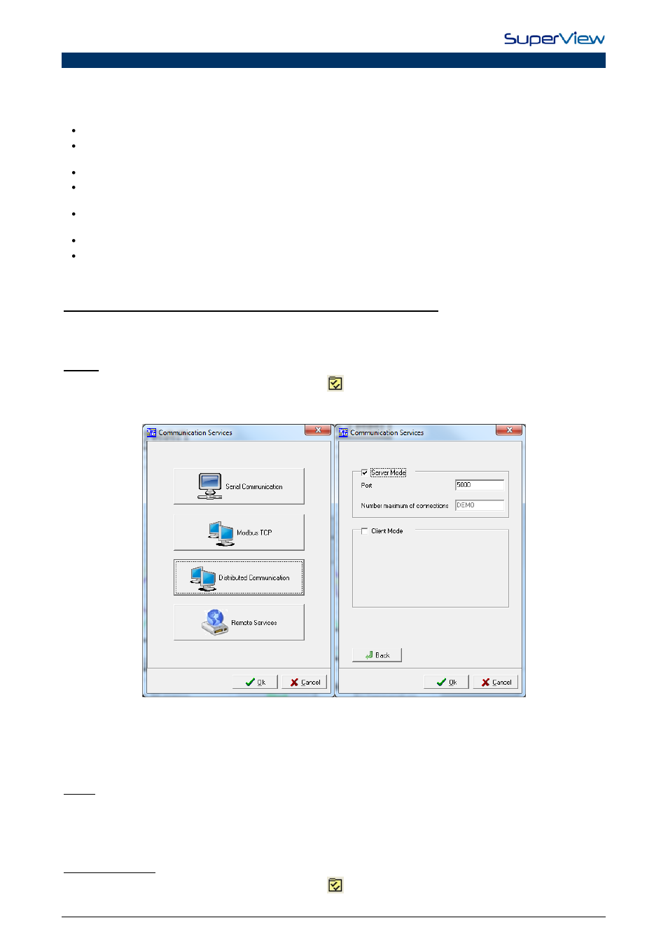 Distributed supervision, Defining the distributed communication parameters | NOVUS superview User Manual | Page 35 / 38