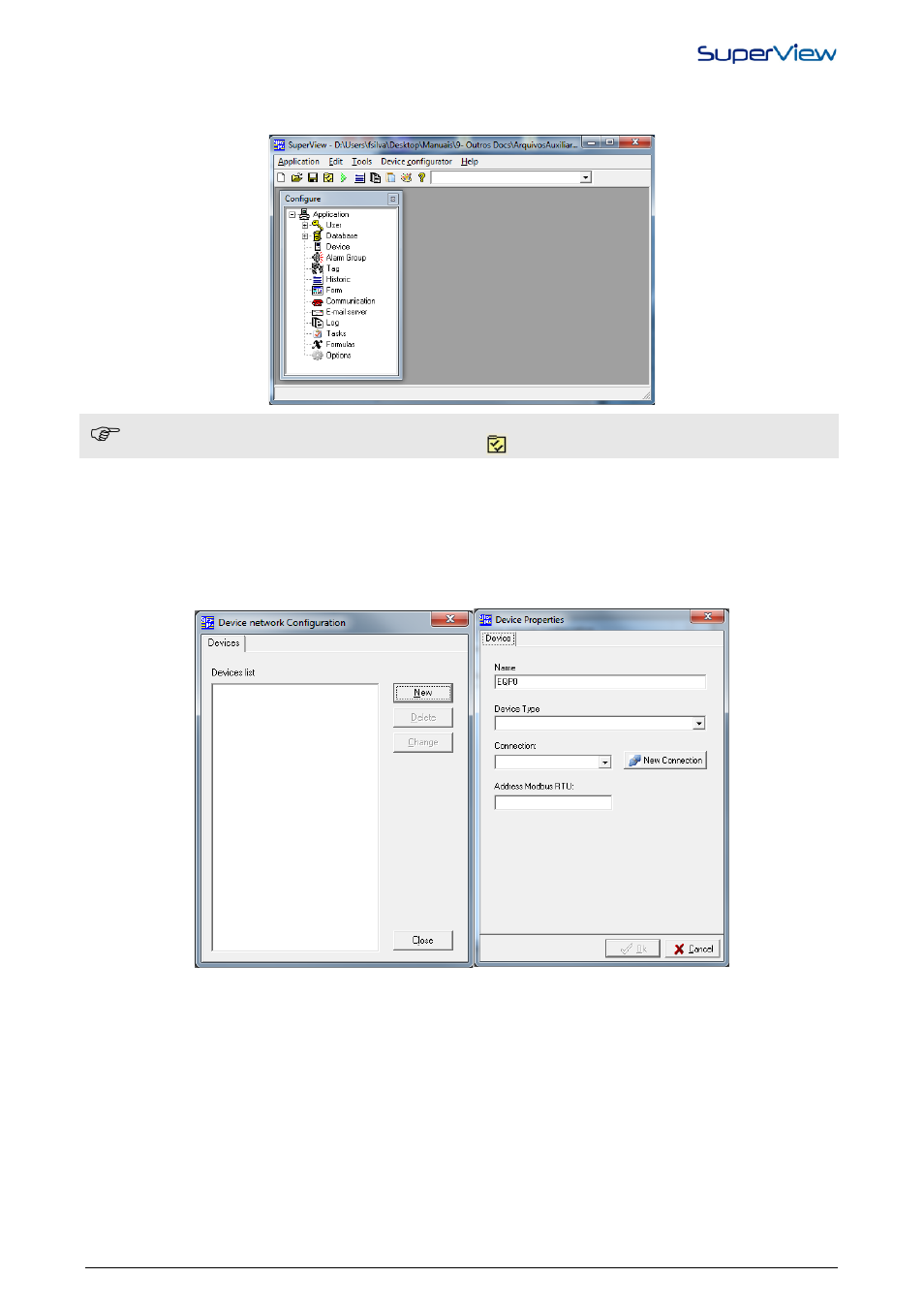 Create a new application, Registering devices in the network | NOVUS superview User Manual | Page 6 / 38