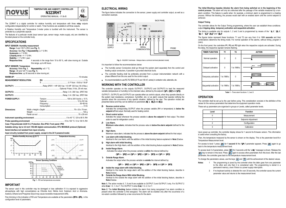 NOVUS N323RHT User Manual | 2 pages