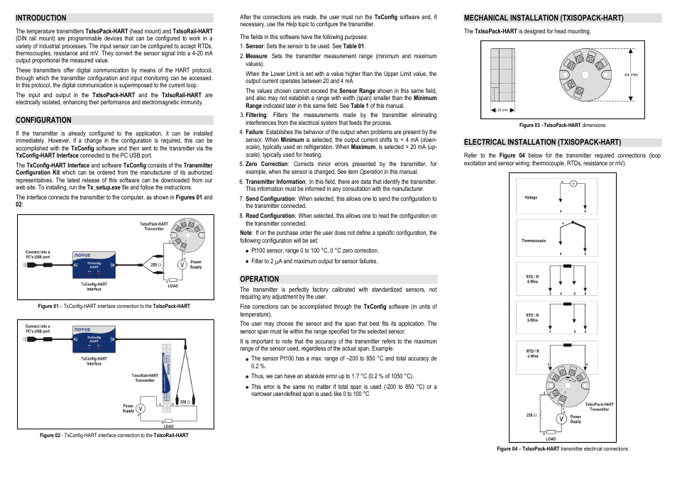 NOVUS TxIso Rail- HART User Manual | Page 2 / 2