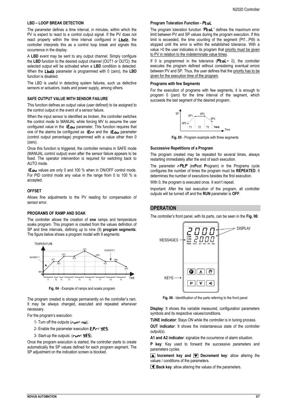 Operation | NOVUS N2020 Controller User Manual | Page 3 / 7