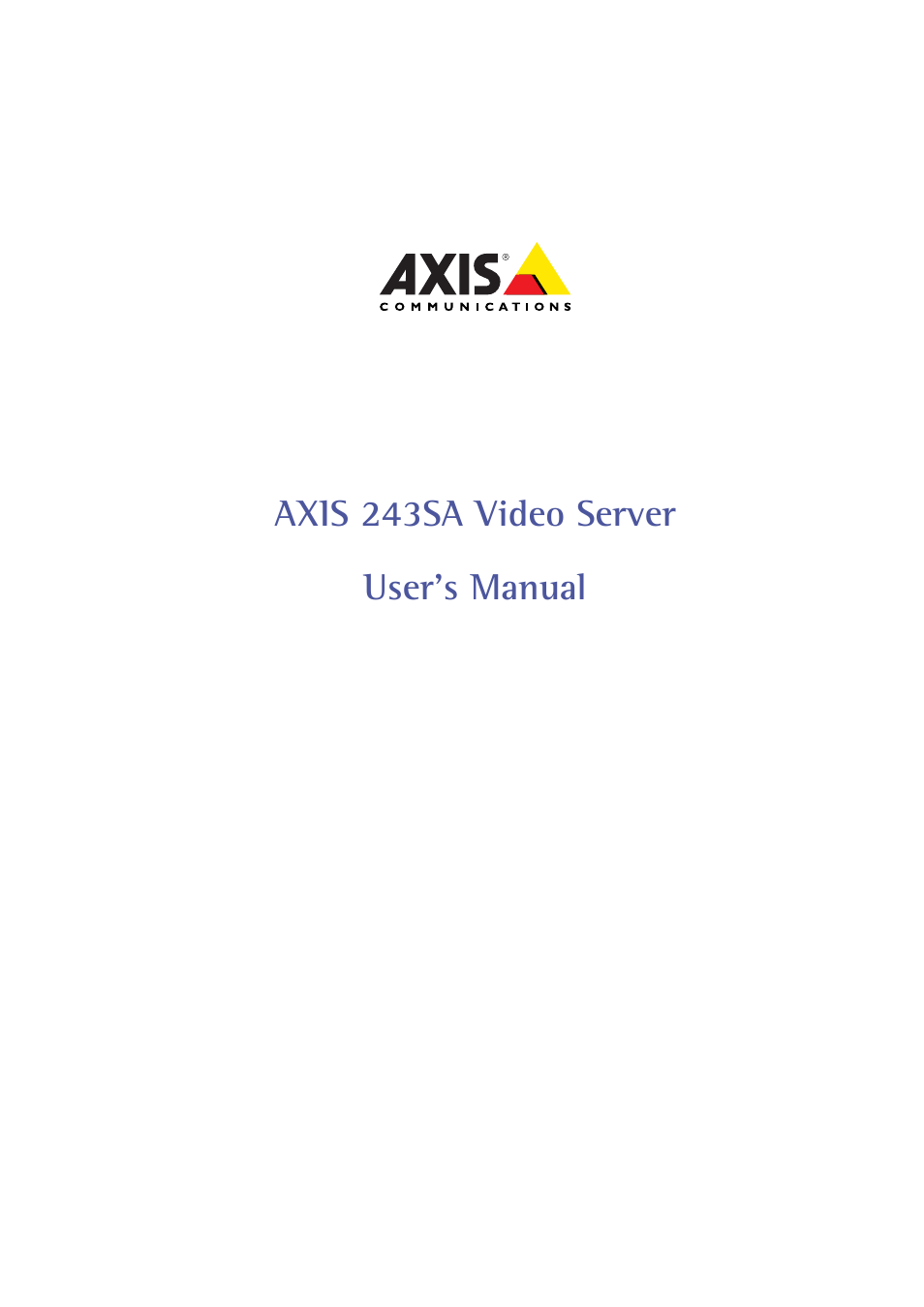 Axis Communications 243SA User Manual | 86 pages